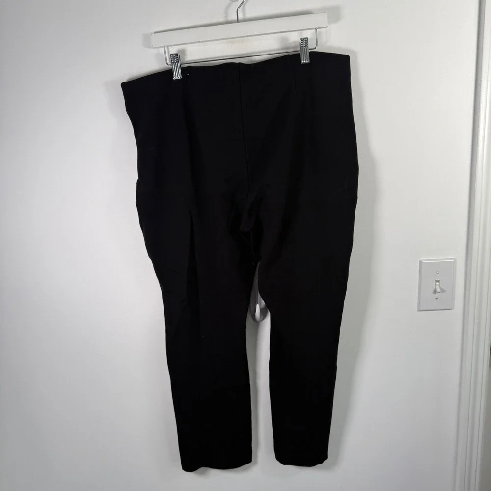 Chicos Juliet Slim Side Vent Pants Black Pull On Office Career Womens 3 US XL 16